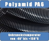 Corrugated machine hose made of PA6 + solid protection against martens